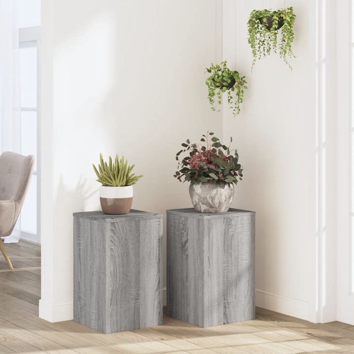 vidaXL Plant Stands 2 pcs Grey Sonoma 30x30x50 cm Engineered wood