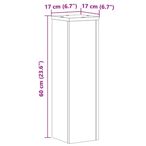 vidaXL Plant Stand 2pcs Sonoma Oak 17x17x60 cm Engineered Wood