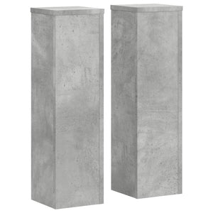 vidaXL Plant Stand 2pcs Concrete Grey 17x17x60 cm Engineered Wood