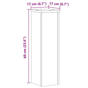 vidaXL Plant Stand 2pcs Concrete Grey 17x17x60 cm Engineered Wood