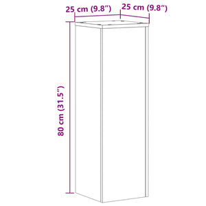 vidaXL Plant Stand 2pcs Sonoma Oak 25x25x80 cm Engineered Wood