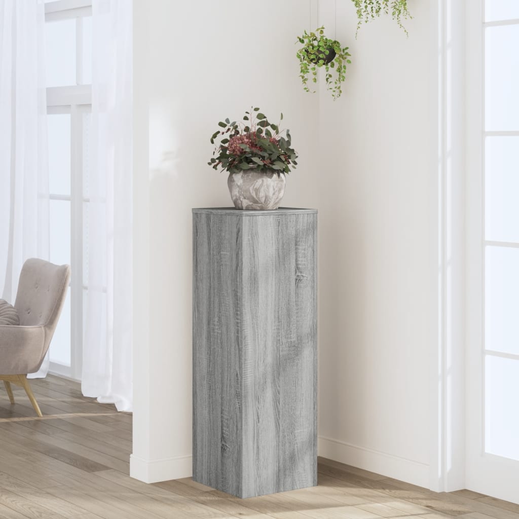 vidaXL Plant Stand Grey Sonoma 33x33x100 cm Engineered Wood