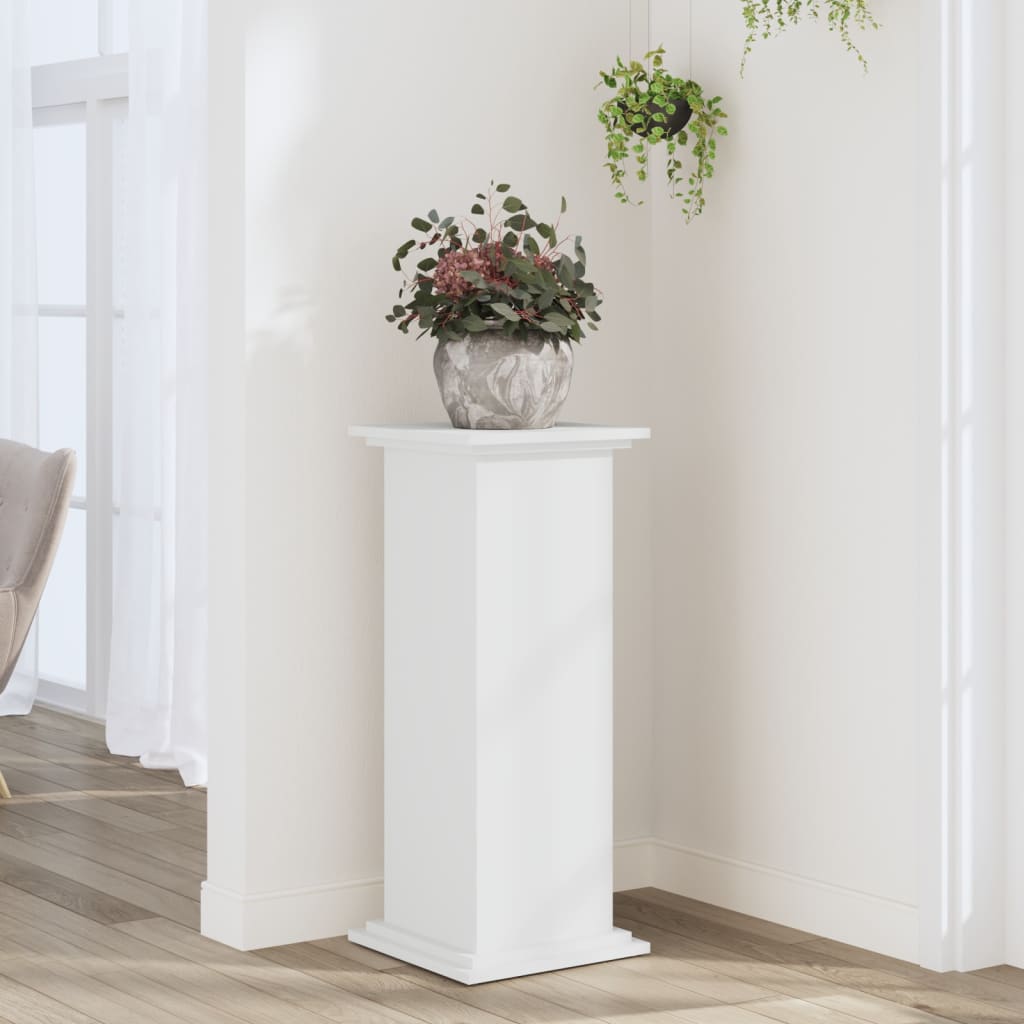 vidaXL Plant Stand White 33x33x80 cm Engineered Wood