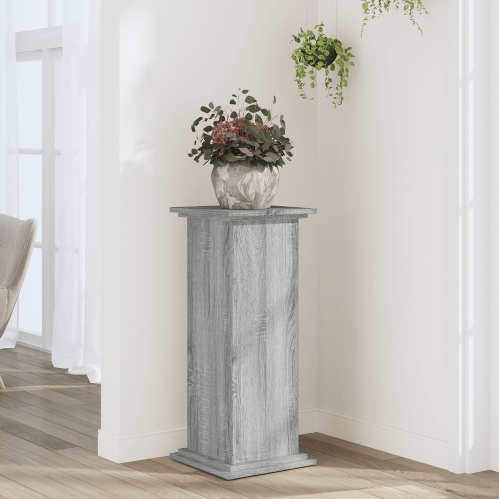 vidaXL Plant Stand Grey Sonoma 33x33x80 cm Engineered Wood