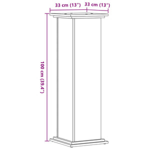 vidaXL Plant Stand Concrete Grey 33x33x100 cm Engineered Wood