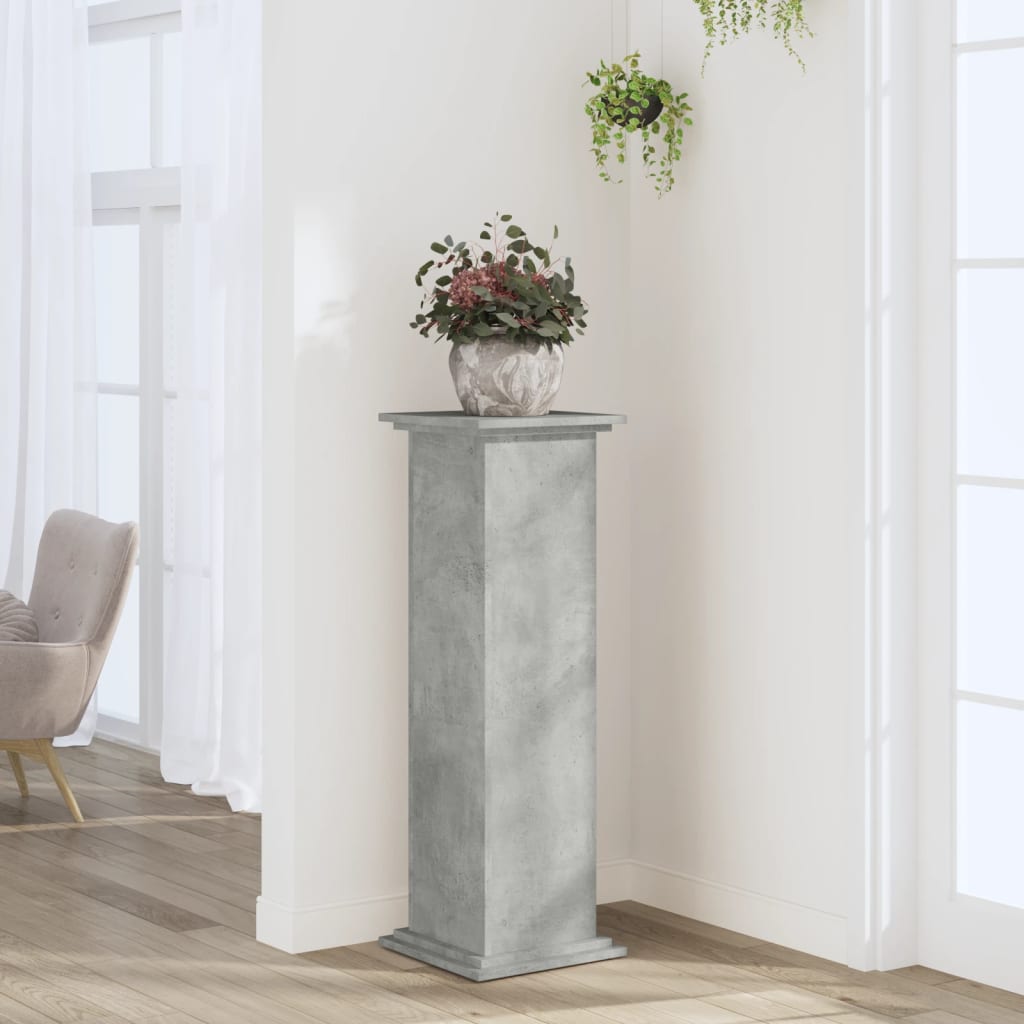 vidaXL Plant Stand Concrete Grey 33x33x100 cm Engineered Wood