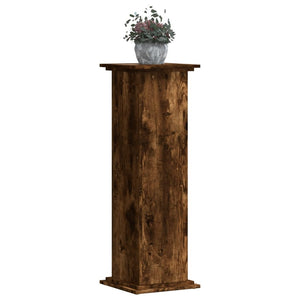 vidaXL Plant Stand Smoked Oak 33x33x100 cm Engineered Wood