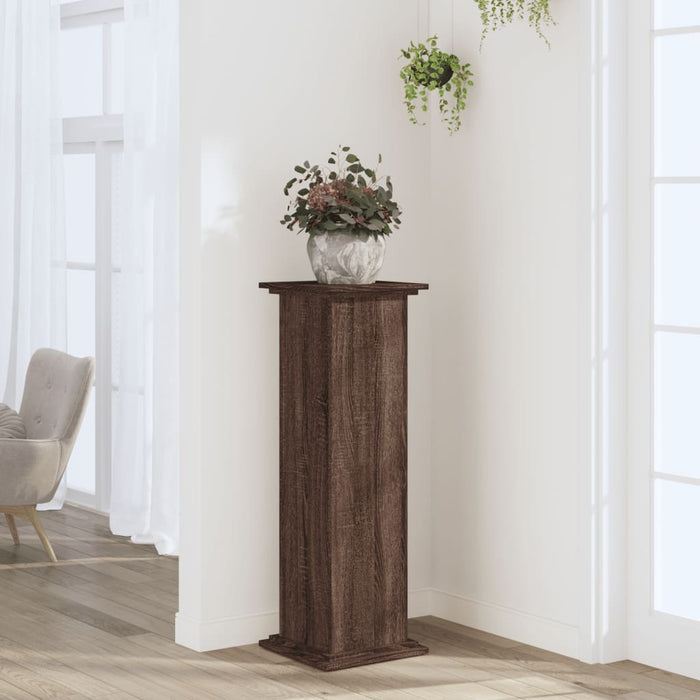 vidaXL Plant Stand Brown Oak 33x33x100 cm Engineered Wood