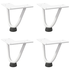 vidaXL Hairpin Table Legs 4 pcs White 10 cm Solid Steel