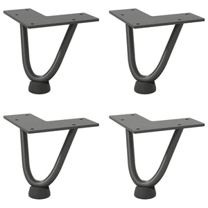 vidaXL Hairpin Table Legs 4 pcs Anthracite 10 cm Solid Steel