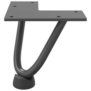 vidaXL Hairpin Table Legs 4 pcs Anthracite 10 cm Solid Steel