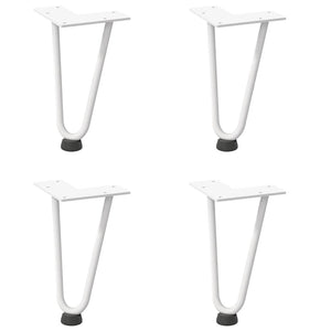 vidaXL Hairpin Table Legs 4 pcs White 20 cm Solid Steel