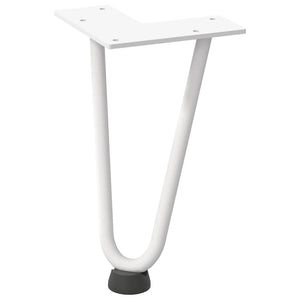 vidaXL Hairpin Table Legs 4 pcs White 20 cm Solid Steel