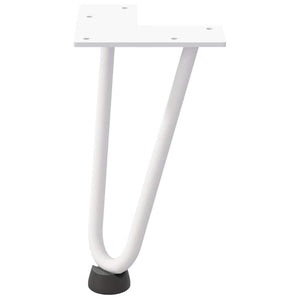 vidaXL Hairpin Table Legs 4 pcs White 20 cm Solid Steel