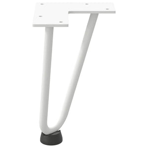 vidaXL Hairpin Table Legs 4 pcs White 20 cm Solid Steel