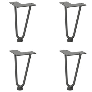 vidaXL Hairpin Table Legs 4 pcs Anthracite 20 cm Solid Steel