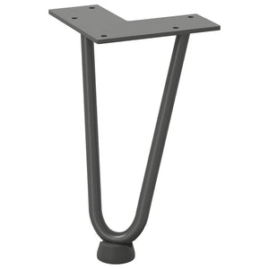 vidaXL Hairpin Table Legs 4 pcs Anthracite 20 cm Solid Steel