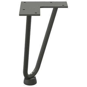 vidaXL Hairpin Table Legs 4 pcs Anthracite 20 cm Solid Steel