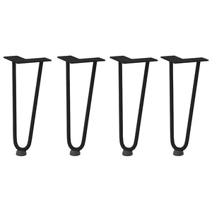 vidaXL Hairpin Table Legs 4 pcs Black 30 cm Solid Steel