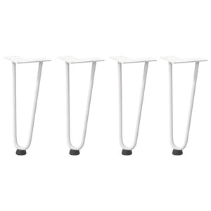 vidaXL Hairpin Table Legs 4 pcs White 30 cm Solid Steel