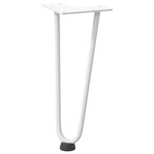 vidaXL Hairpin Table Legs 4 pcs White 30 cm Solid Steel