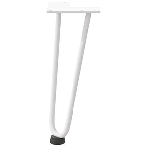 vidaXL Hairpin Table Legs 4 pcs White 30 cm Solid Steel