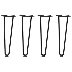 vidaXL Hairpin Table Legs 4 pcs Black 42 cm Solid Steel