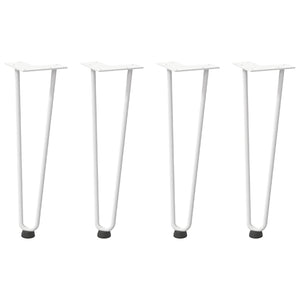 vidaXL Hairpin Table Legs 4 pcs White 42 cm Solid Steel