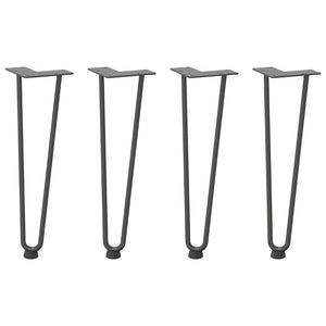 vidaXL Hairpin Table Legs 4 pcs Anthracite 42 cm Solid Steel