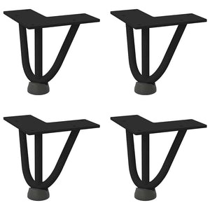 vidaXL Hairpin Table Legs 4 pcs Black 10 cm Solid Steel