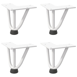 vidaXL Hairpin Table Legs 4 pcs White 10 cm Solid Steel