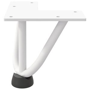 vidaXL Hairpin Table Legs 4 pcs White 10 cm Solid Steel