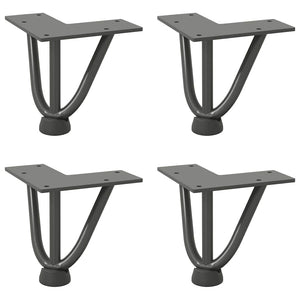 vidaXL Hairpin Table Legs 4 pcs Anthracite 10 cm Solid Steel