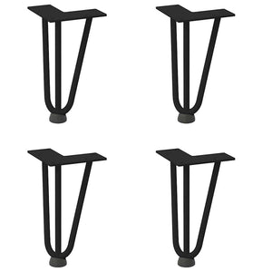 vidaXL Hairpin Table Legs 4 pcs Black 20 cm Solid Steel