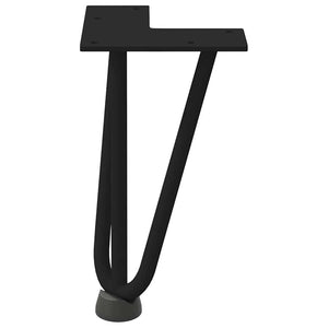 vidaXL Hairpin Table Legs 4 pcs Black 20 cm Solid Steel