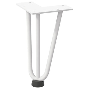 vidaXL Hairpin Table Legs 4 pcs White 20 cm Solid Steel