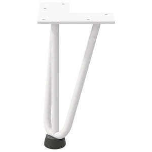 vidaXL Hairpin Table Legs 4 pcs White 20 cm Solid Steel