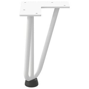 vidaXL Hairpin Table Legs 4 pcs White 20 cm Solid Steel