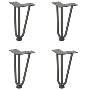 vidaXL Hairpin Table Legs 4 pcs Anthracite 20 cm Solid Steel