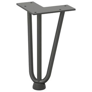 vidaXL Hairpin Table Legs 4 pcs Anthracite 20 cm Solid Steel