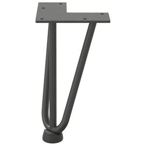 vidaXL Hairpin Table Legs 4 pcs Anthracite 20 cm Solid Steel