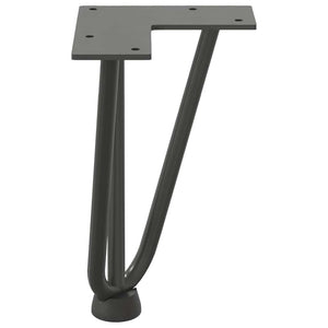 vidaXL Hairpin Table Legs 4 pcs Anthracite 20 cm Solid Steel