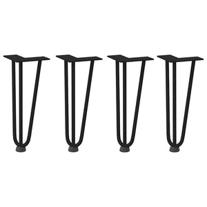 vidaXL Hairpin Table Legs 4 pcs Black 30 cm Solid Steel