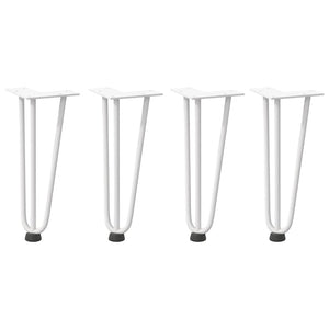 vidaXL Hairpin Table Legs 4 pcs White 30 cm Solid Steel