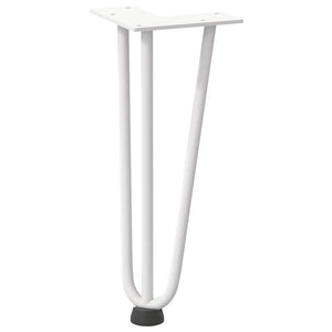 vidaXL Hairpin Table Legs 4 pcs White 30 cm Solid Steel