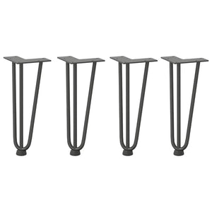 vidaXL Hairpin Table Legs 4 pcs Anthracite 30 cm Solid Steel