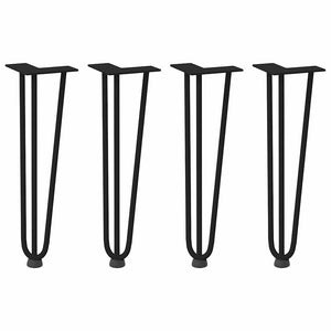 vidaXL Hairpin Table Legs 4 pcs Black 42 cm Solid Steel