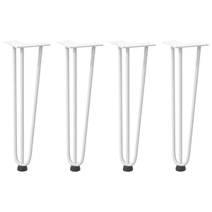 vidaXL Hairpin Table Legs 4 pcs White 42 cm Solid Steel