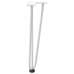 vidaXL Hairpin Table Legs 4 pcs White 42 cm Solid Steel