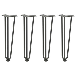 vidaXL Hairpin Table Legs 4 pcs Anthracite 42 cm Solid Steel